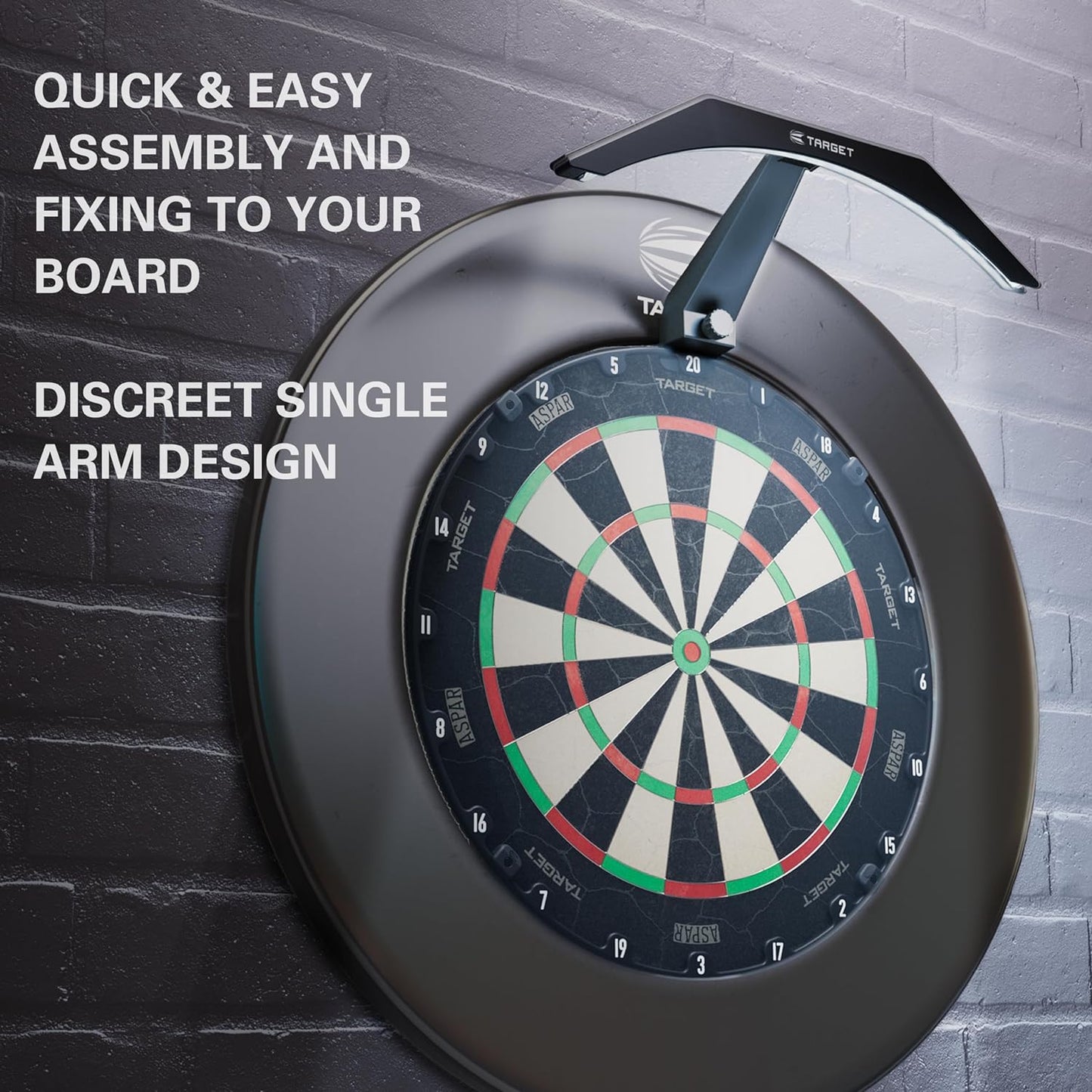 Darts LED Dartboard Light - Bright Dart Board Lighting | Extra Long 3M Cable | Securely Fits All Dart Boards | Easy Assembly | Professional Darts Accessories