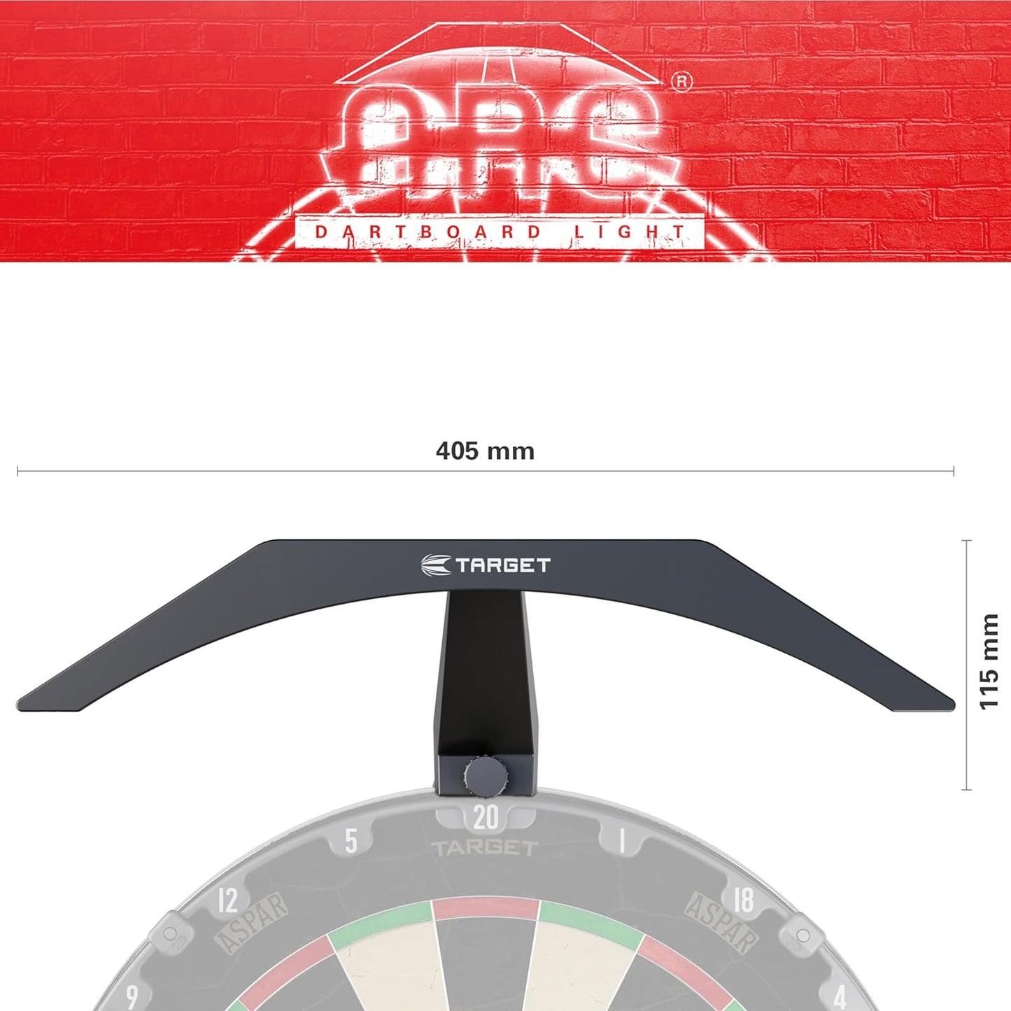 Darts LED Dartboard Light - Bright Dart Board Lighting | Extra Long 3M Cable | Securely Fits All Dart Boards | Easy Assembly | Professional Darts Accessories