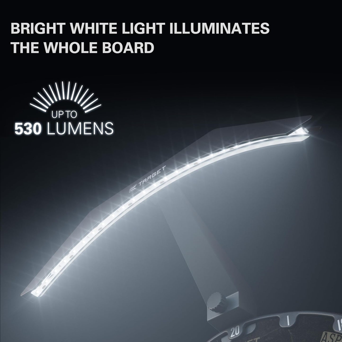 Darts LED Dartboard Light - Bright Dart Board Lighting | Extra Long 3M Cable | Securely Fits All Dart Boards | Easy Assembly | Professional Darts Accessories