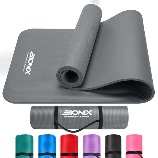 183X60 Yoga Mat 10Mm Thick Non Slip Fitness Exercise Pilates Gym Carry Strap NBR